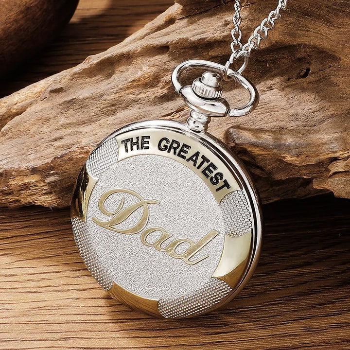 Vintage 'Greatest Dad' Quartz Pocket Watch