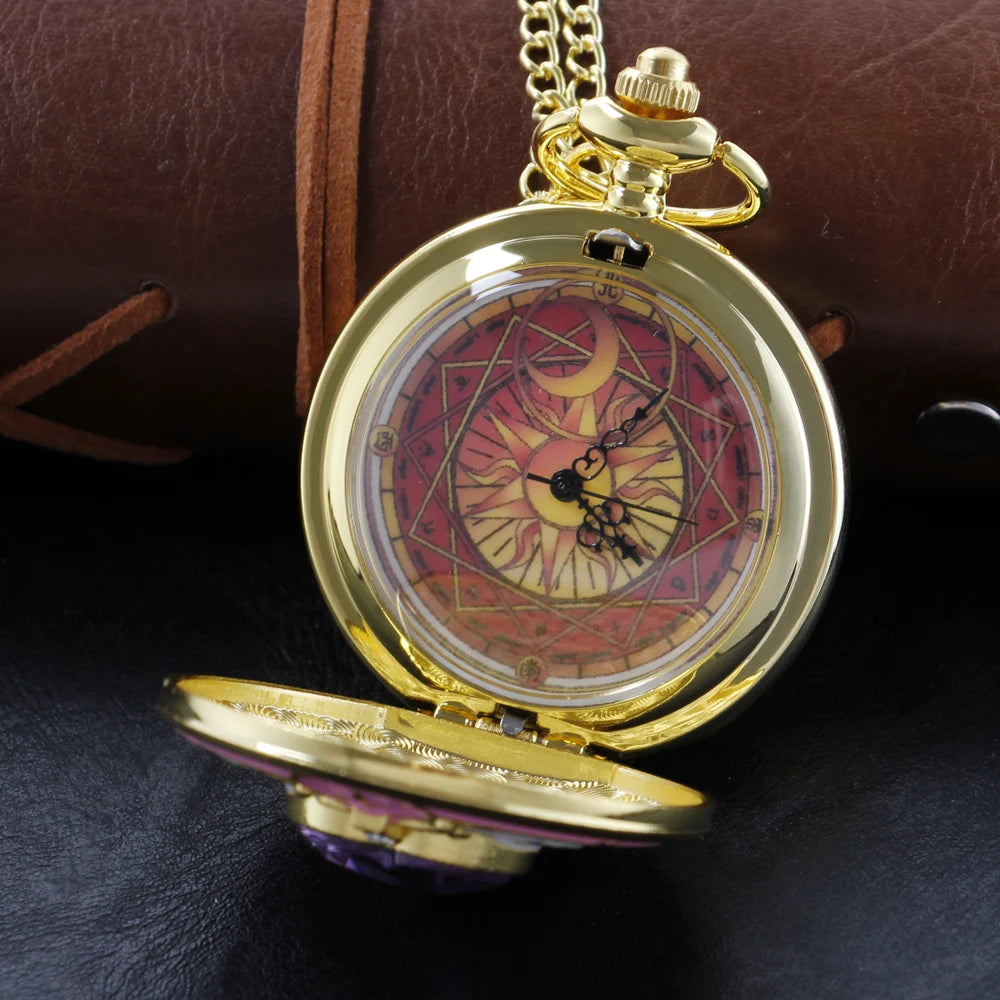 Sapphire Charming Girl Warrior Quartz Pocket Watch