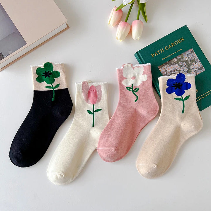 Flower Socks - Breathable Casual Short Socks