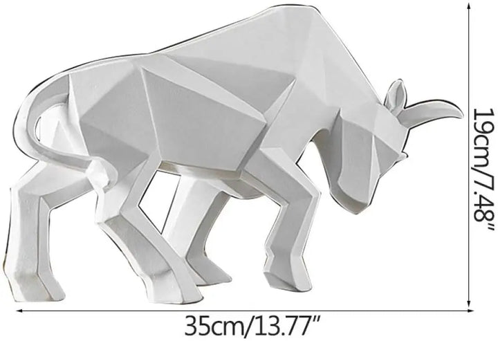 Resin Bull Statue: Bison Sculpture Decor | Abstract Figurine