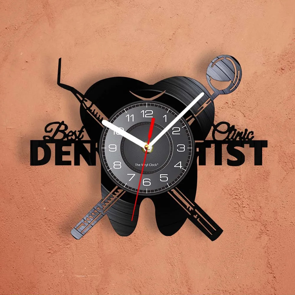 Dental Office Vinyl Record Wall Clock - Dentist Gift