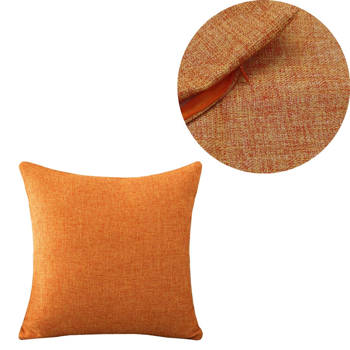 Solid Color Linen Throw Pillow Cover