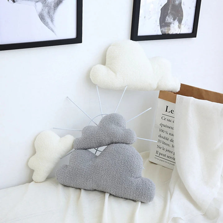 Super Soft Cotton Cloud Shaped Cushion - White Cloud Decor