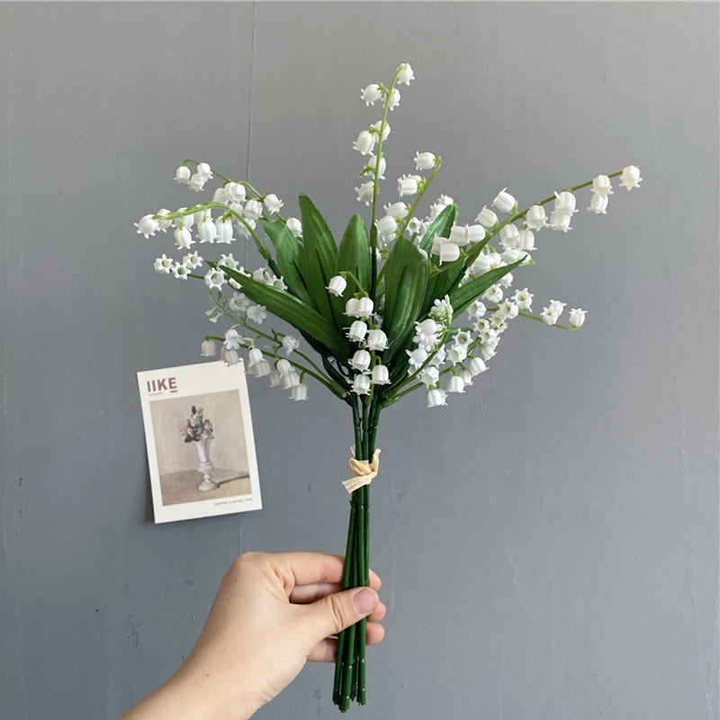 6-Pieces White Artificial Lily of the Valley Bouquet