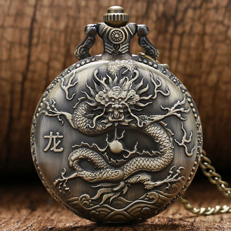 Dragon Design Men's Pocket Watch