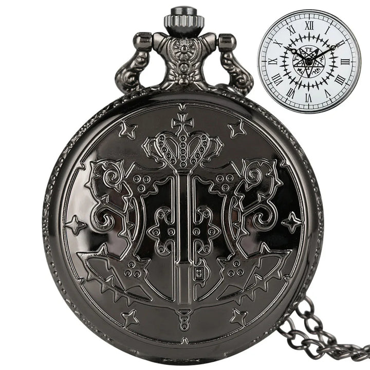 Vintage Kuroshitsuji Black Butler Quartz Pocket Watch