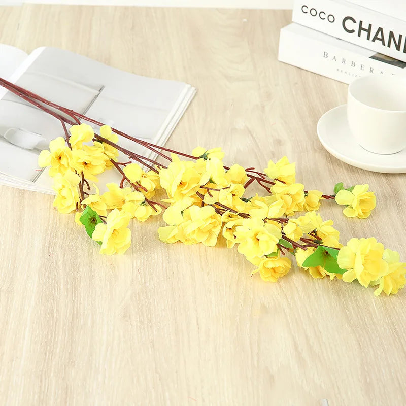 Artificial Silk Peach Blossom Branch