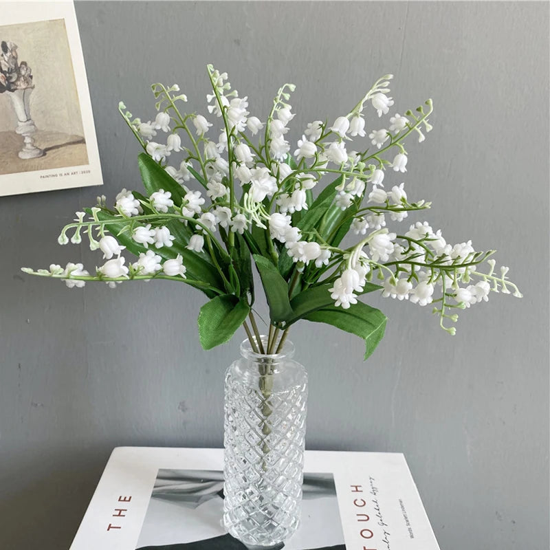 6-Pieces White Artificial Lily of the Valley Bouquet