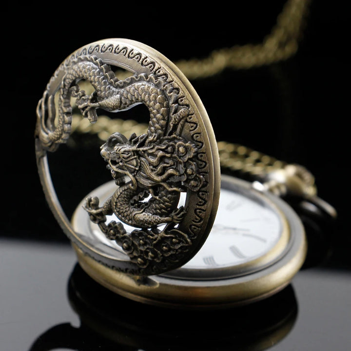 Silver Dragon-Shaped Pocket Watch