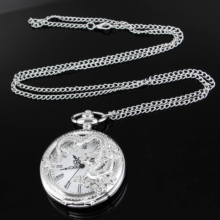 Silver Dragon-Shaped Pocket Watch