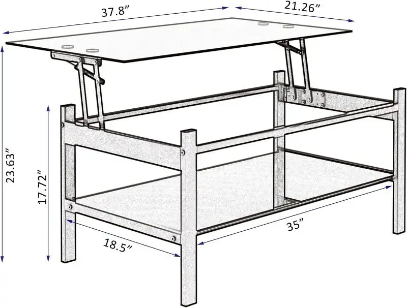 2-Tier Modern Side Coffee Table for Living Room