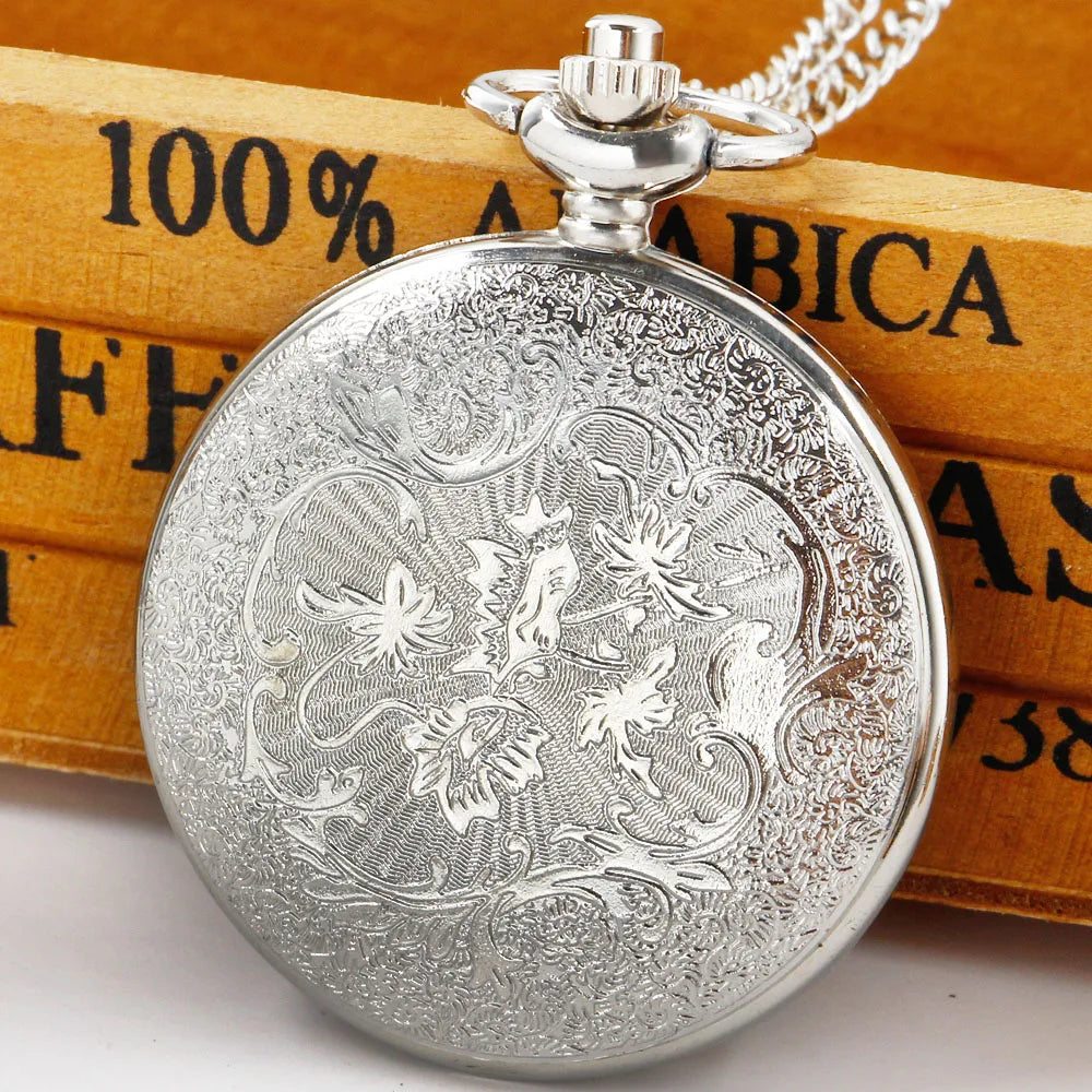 Gold Horse Pocket Watch - White Dial with Arabic Numerals