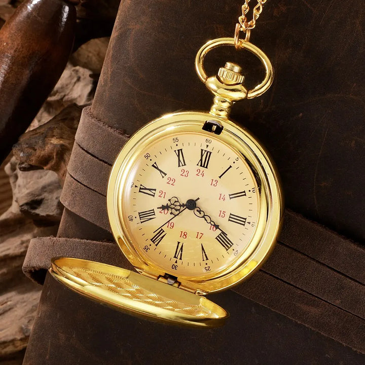 Vintage Gold To My Son Quartz Roman Numeral Pocket Watch