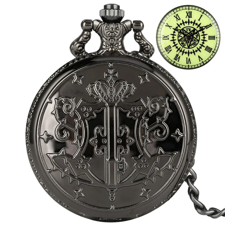 Vintage Kuroshitsuji Black Butler Quartz Pocket Watch