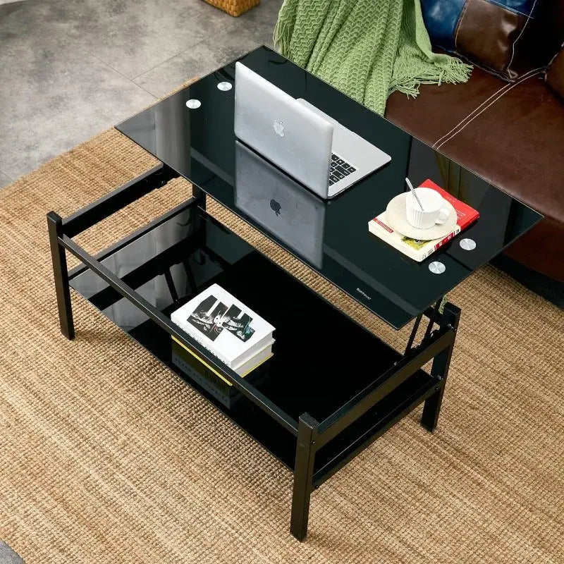 2-Tier Modern Side Coffee Table for Living Room