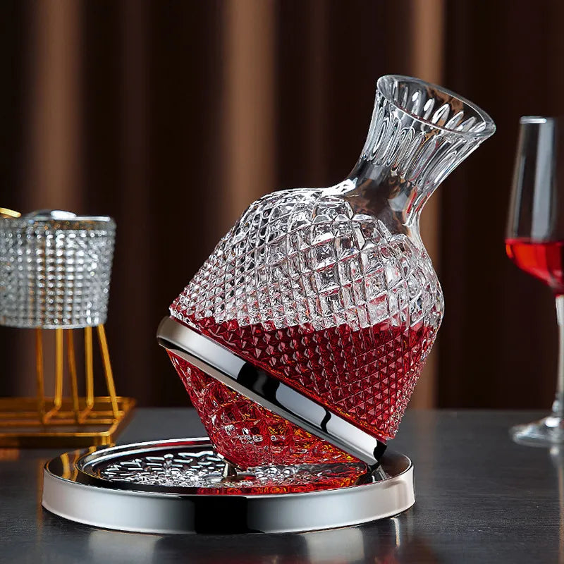 50oz Crystal Glass Decanter - Wine Aerator and Dispenser