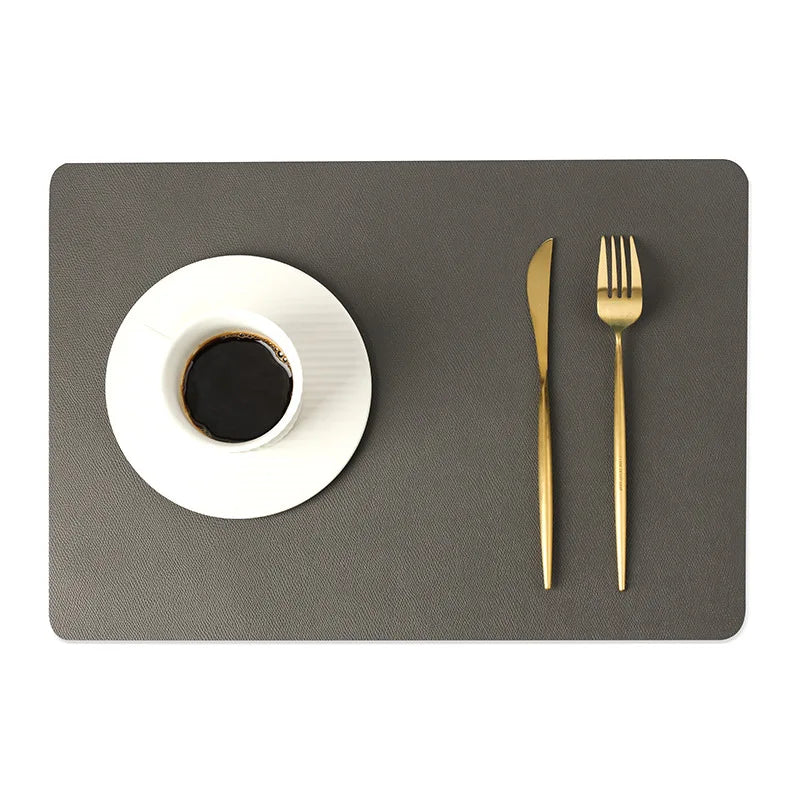 Stylish Leather Table Mat - Nordic Waterproof Design