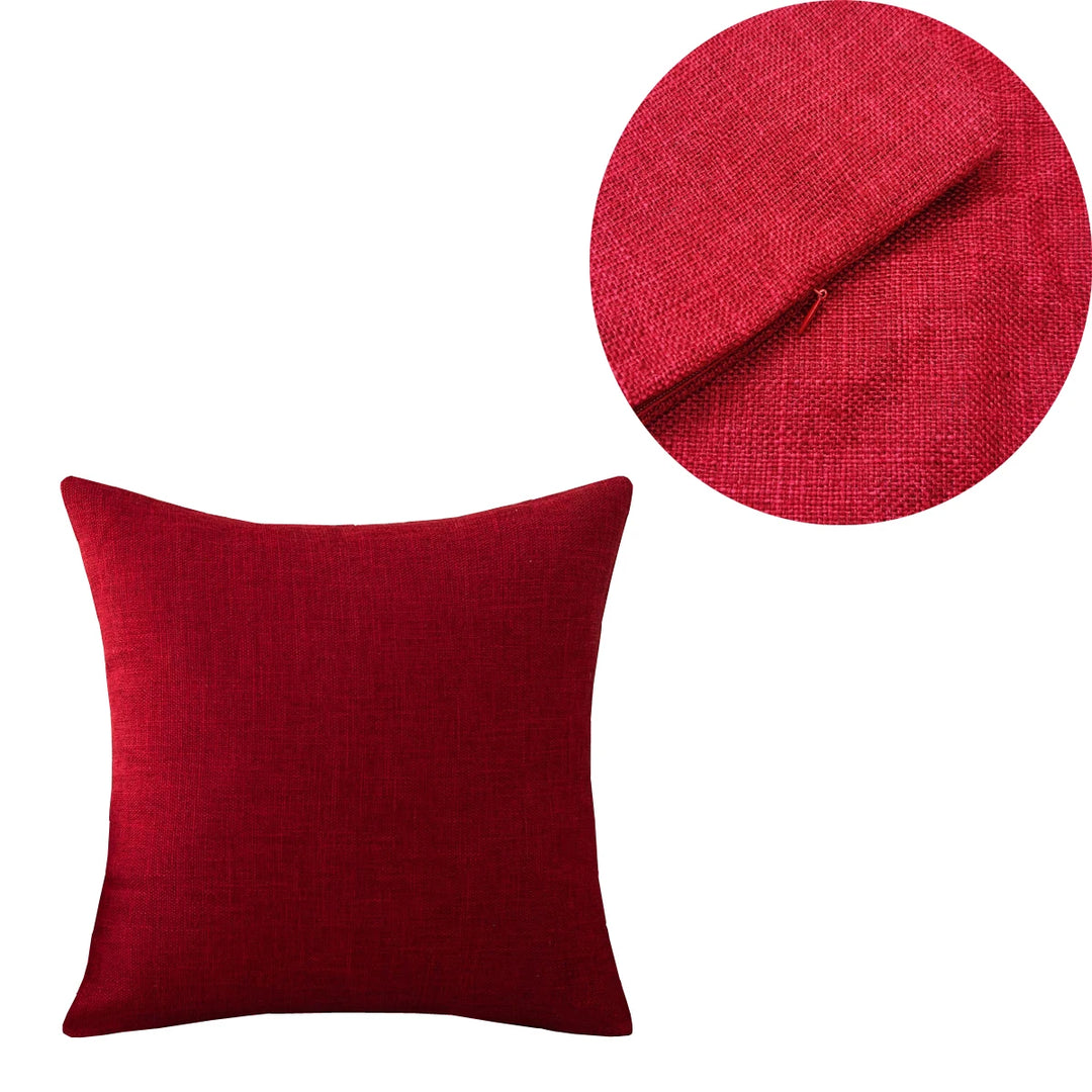 Solid Color Linen Throw Pillow Cover