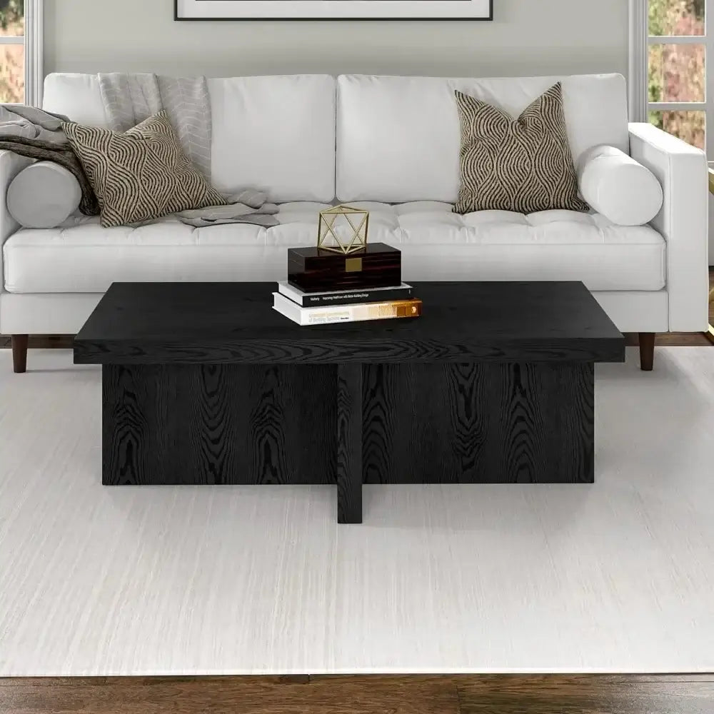 44” Wide Coffee Table for Living Room, Black