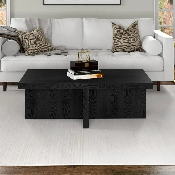 44” Wide Coffee Table for Living Room, Black