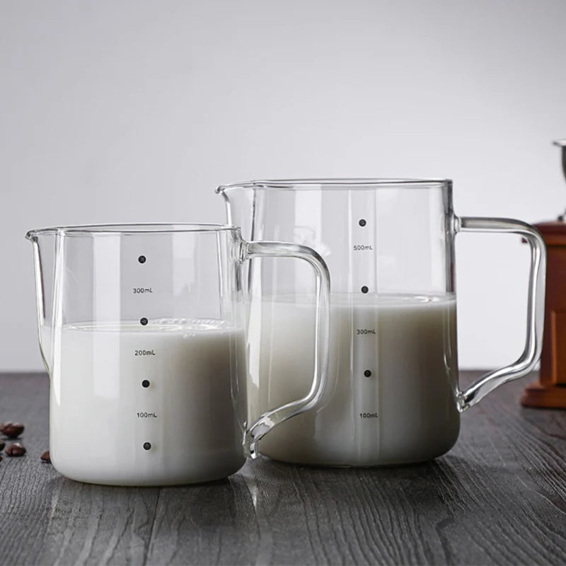 Barista-Grade Glass Milk Frother Pitcher for Latte Art