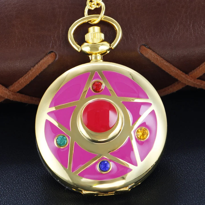 Sapphire Charming Girl Warrior Quartz Pocket Watch