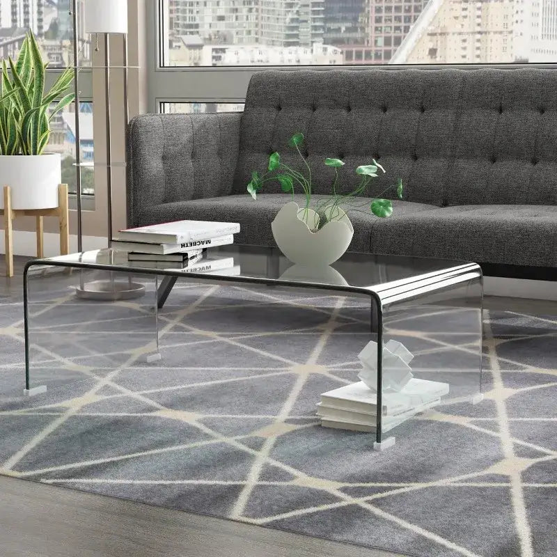 2-Tier Modern Side Coffee Table for Living Room