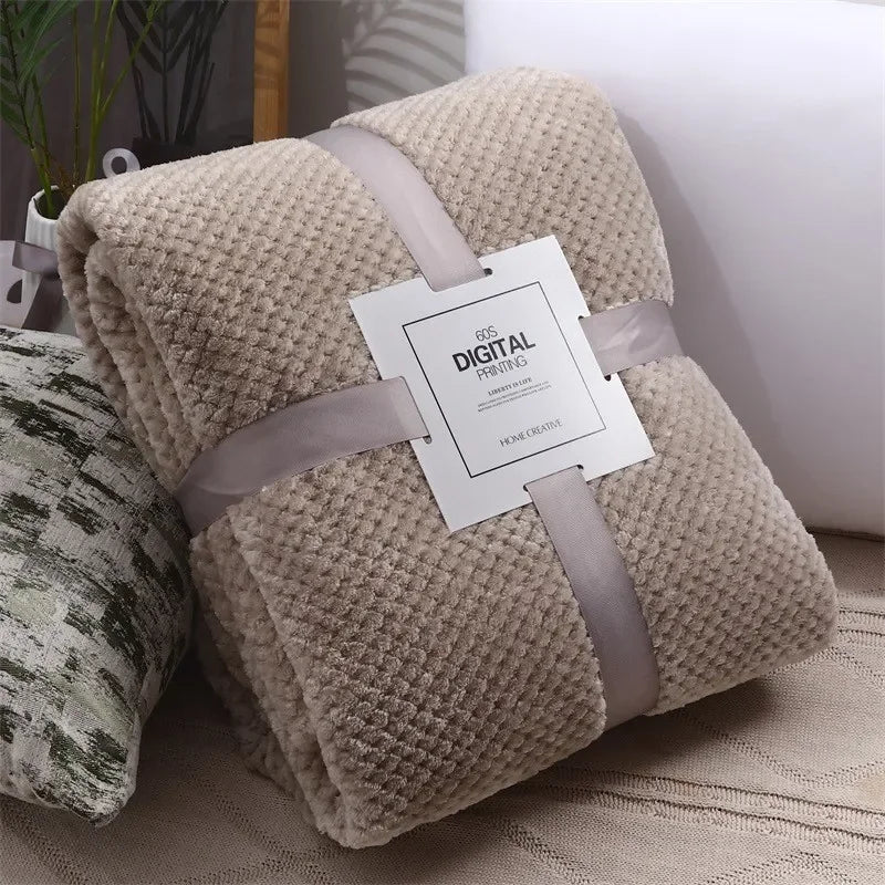 Soft Warm Fleece Plaid Blanket - Sofa & Bed Throw