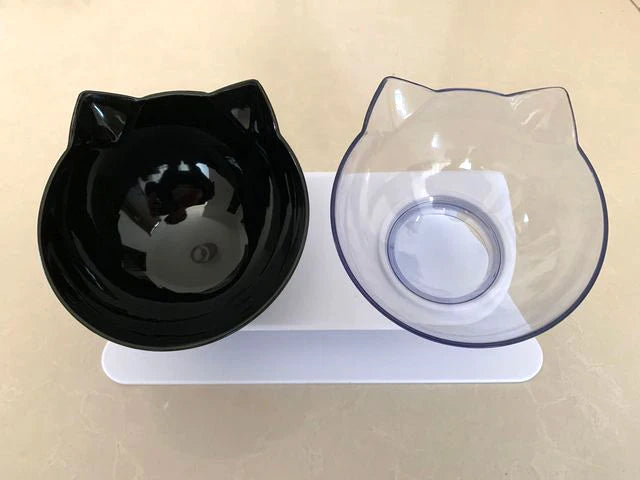 Non-Slip Double Pet Bowl with Stand - for Food and Drink