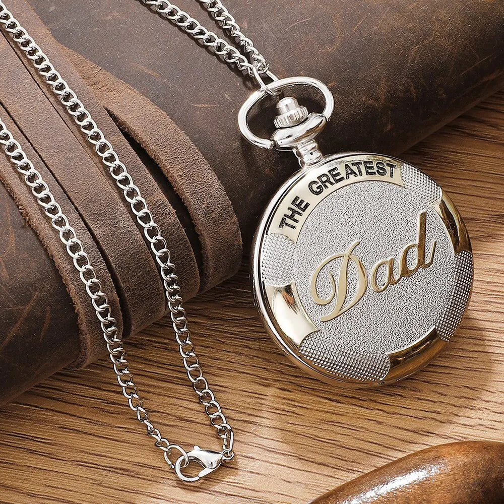 Vintage 'Greatest Dad' Quartz Pocket Watch