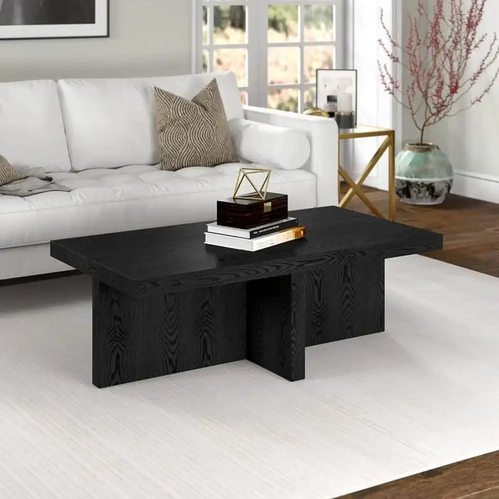 44” Wide Coffee Table for Living Room, Black