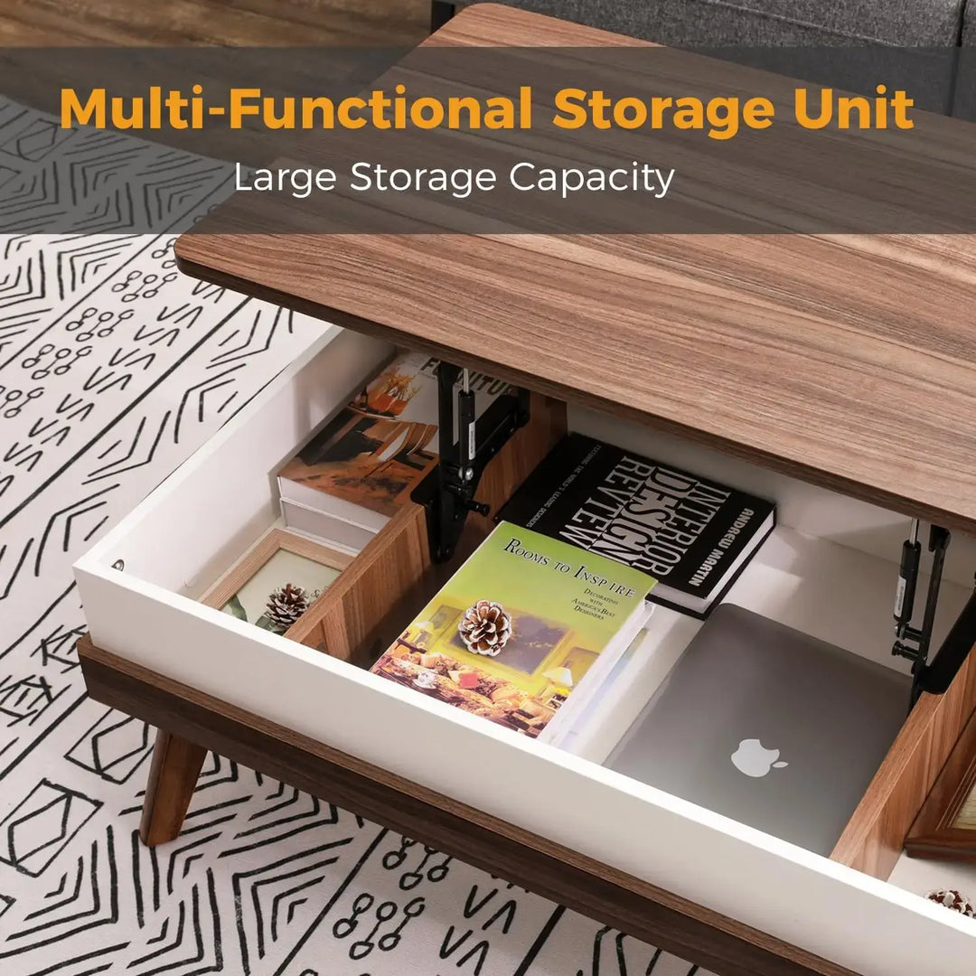 Easy-to-Assembly Center Table with Hidden Storage Compartment