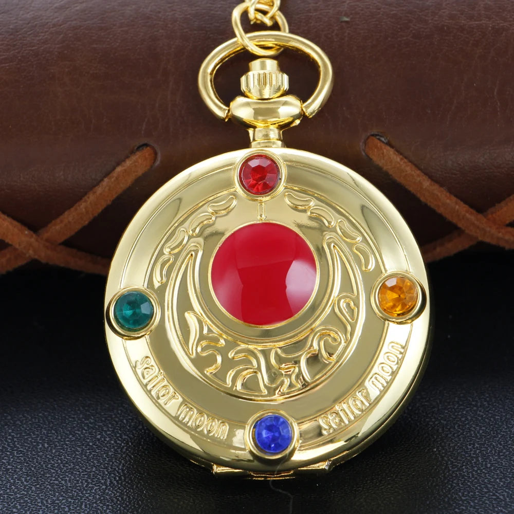 Sapphire Charming Girl Warrior Quartz Pocket Watch