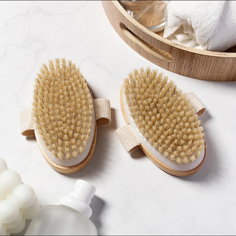 Natural Bristle SPA Brush - Soft Body Massager for Dry Skin