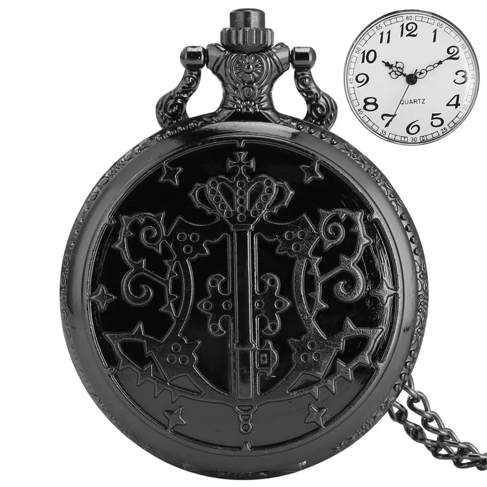 Vintage Kuroshitsuji Black Butler Quartz Pocket Watch