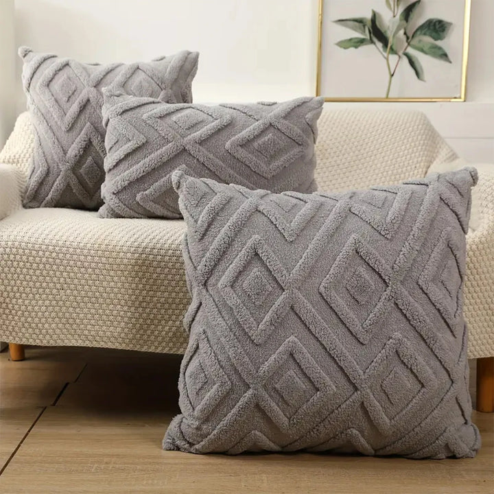 Soft Plush Faux Wool Throw Pillow Covers