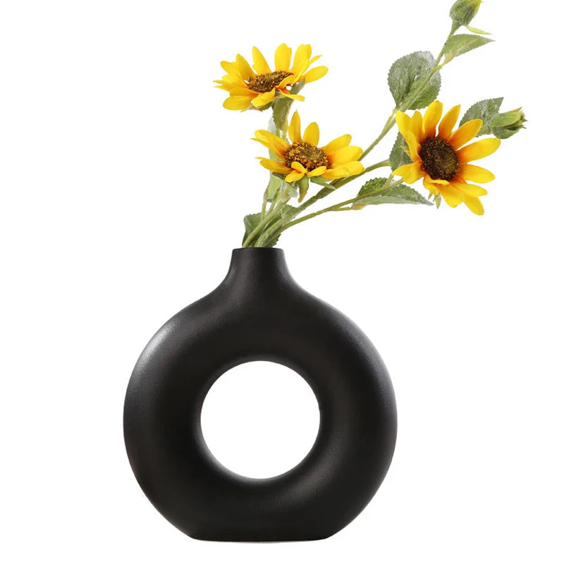 Hollow Nordic Vase: Elegant Flower Pot for Home and Office