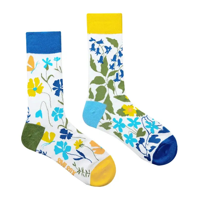 Colorful Flower Cotton Socks