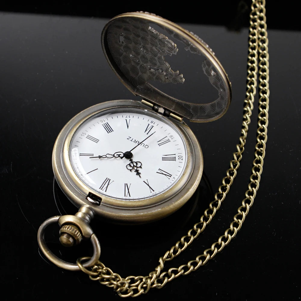 Silver Dragon-Shaped Pocket Watch