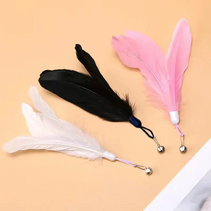 Interactive Cat Feather Wand Toy Set with Suction Cup