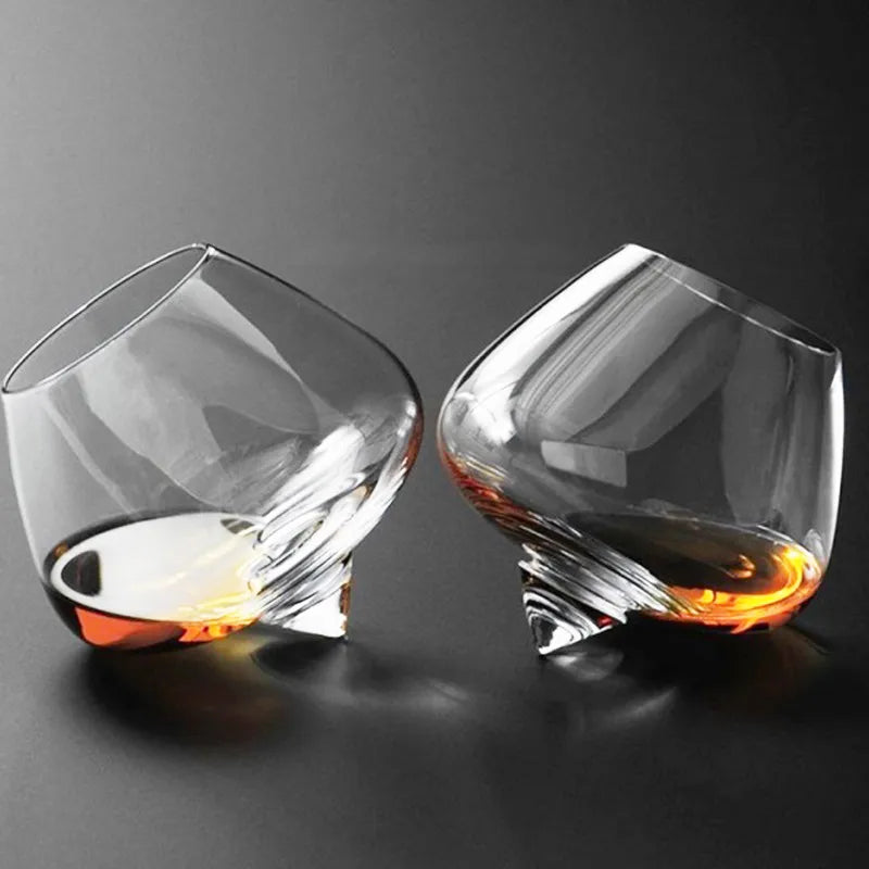 Rotating Irregular Whiskey Wine Glass