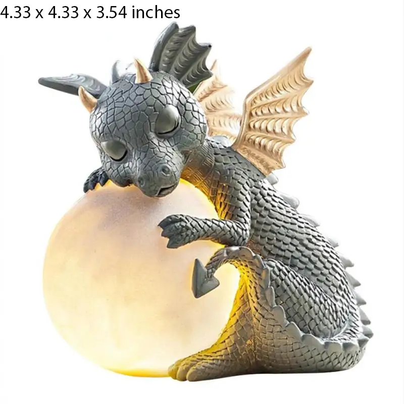 Dragon Resin Meditation Statue: Outdoor Garden Decor