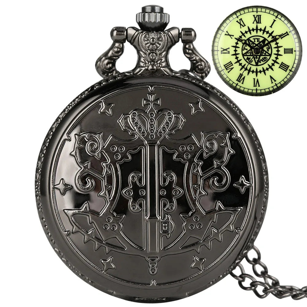 Vintage Kuroshitsuji Black Butler Quartz Pocket Watch