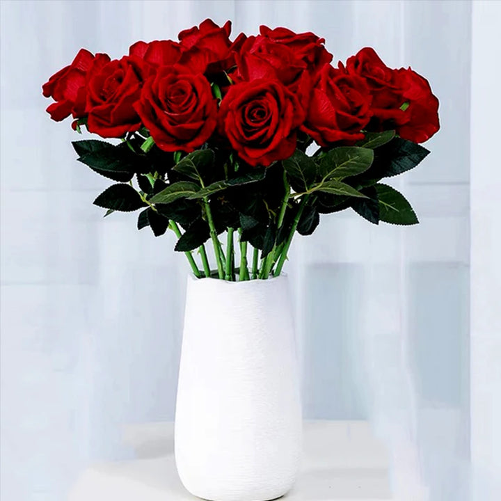 5-Pieces Velvet Artificial Rose Bouquet