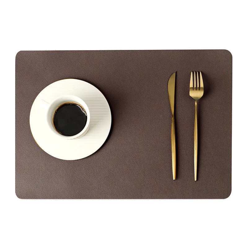 Stylish Leather Table Mat - Nordic Waterproof Design