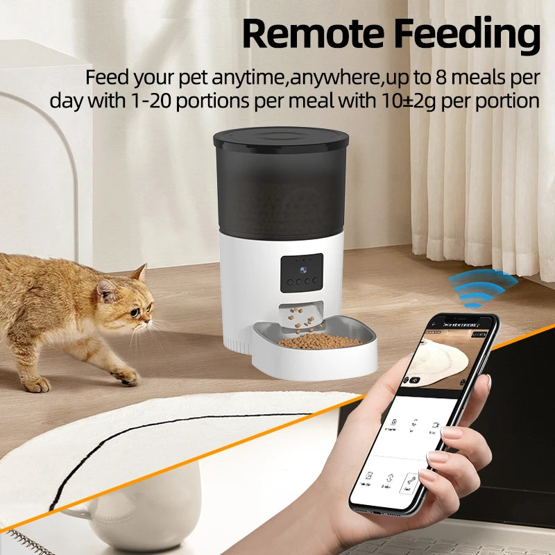 ROJECO Smart Automatic Cat and Dog Feeder with Camera