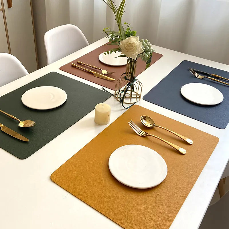 Stylish Leather Table Mat - Nordic Waterproof Design