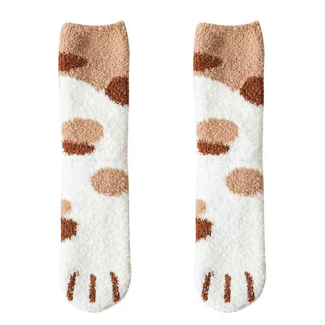 Kawaii Cartoon Socks - Cute Paw Pattern