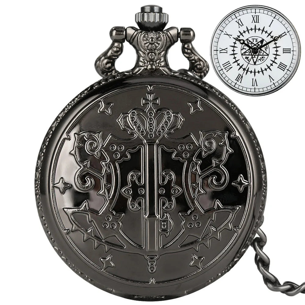 Vintage Kuroshitsuji Black Butler Quartz Pocket Watch