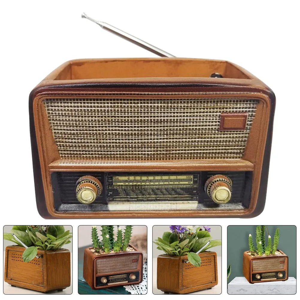 Retro Radio Planter: Versatile Garden Succulent Container